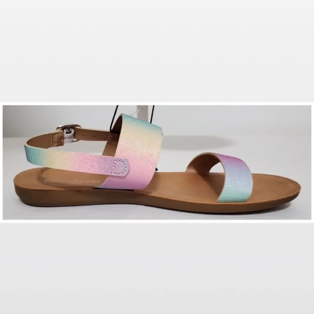 New Girls Size 3 Pink Glitter Kid Sandal Shoes